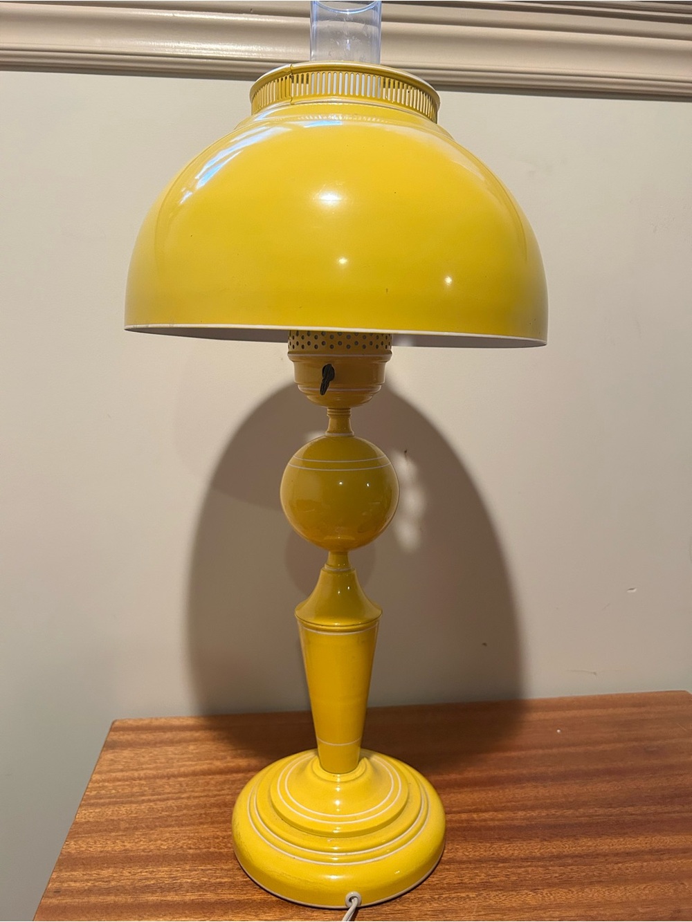 Vintage MCM Yellow Table Lamp
